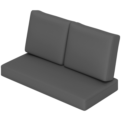 Outsunny 2 Seater 5" Thick Outdoor Seat Cushions with 7" Backrest, Loveseat Outdoor Furniture Cushions, Dark Grey