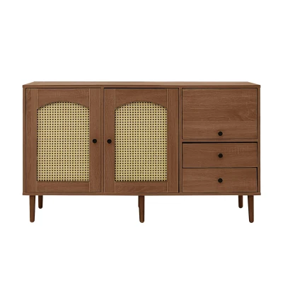 Country-Style Sideboard with Magnetic Soft-Close Doors and Generous Storage, Sturdy Cabinet with Wood Legs 51'' L x 15.5'' W x 30'' H, Wood