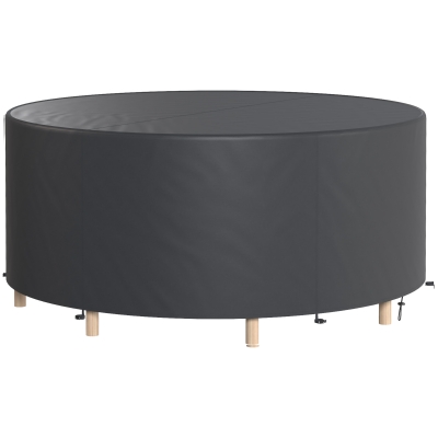 Outsunny Heavy Duty Outdoor Patio Furniture Cover, Waterproof Round Table Cover for Weather Protection 84.3" Dia. x 27.6"H, Black