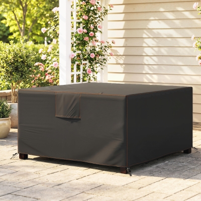 Outsunny Patio Furniture Cover, Waterproof 420D Heavy Duty Outdoor Furniture Cover with Air Vents, 55.1" x 55.1" x 28.1", Black