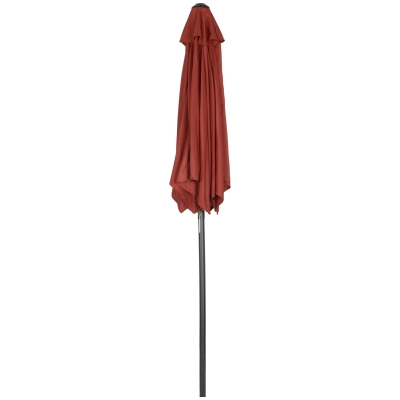 Outsunny 6.6FT Patio Umbrella, Outdoor Parasol with 6 Solid Ribs, Wine Red