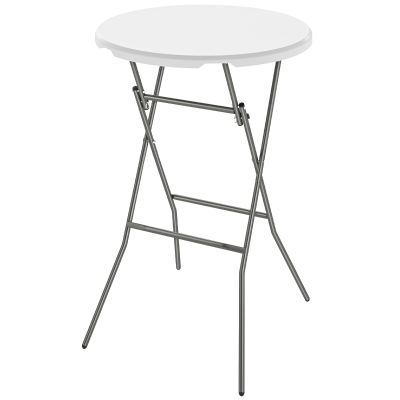 Outsunny 2.6ft Plastic Folding Picnic Table, Camping Table with Anti-Slip Foot Pads, White