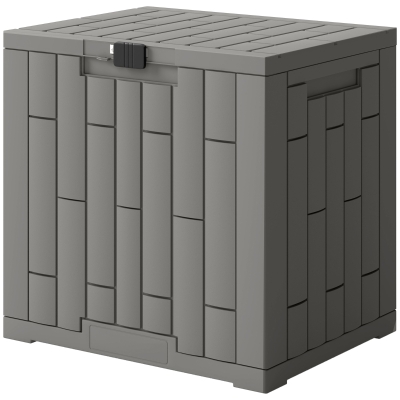 Outsunny 30 Gallon Resin Deck Box, Lockable Outdoor Storage Box, Splash-Resistant & UV Resistant Patio Storage Container