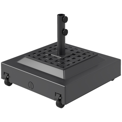 Outsunny Outdoor Umbrella Base with Wheels, Heavy Duty Patio Umbrella Base, Patio Umbrella Holder, Black