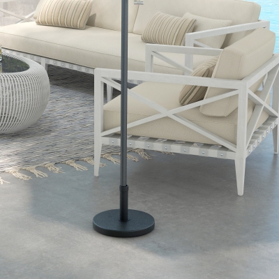 Outsunny 33 lbs Concrete Parasol Base, Heavy Duty Patio Umbrella Stand, 18.3" Round Garden Parasol Holder, Black