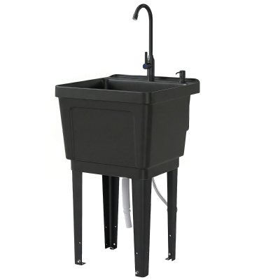 Outsunny Portable Hand Washing Station with Faucet & Soap Dispenser, Black