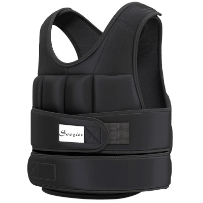 Soozier 22lbs Weighted Vest, Adjustable Running Weight Vest with 38 Weight Bags, Black