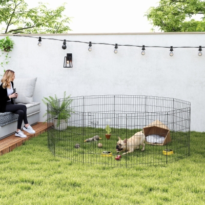 PawHut 30inch Foldable Metal Exercise Pet Playpen Yard Dog Puppy Kennel Cage 12 Panel