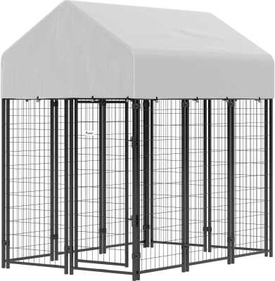 PawHut 6' x 4' Outdoor Dog Kennel with Roof & Escape-proof Lock