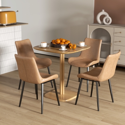 HOMCOM Dining Table for 4 People - Modern Kitchen Table with Wood-Effect Top, 27.6" x 27.6", Natural Wood