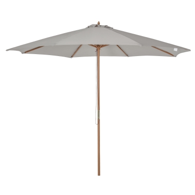 Outsunny 10' x 8' Wooden Patio Umbrella, Garden Parasol, Outdoor Sunshade Canopy with Bamboo Rib for Outdoor, Grey