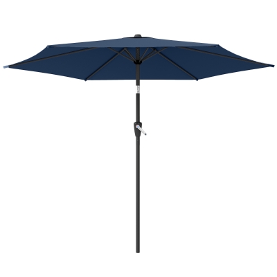 Outsunny 9FT Patio Umbrella, Outdoor Table Patio Umbrellith Tilt, Crank, 6 Ribs, UV Protection for Garden, Lawn, Deck, Backyard