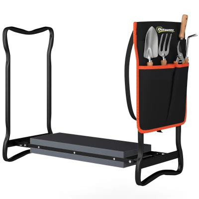 Outsunny Garden Kneeler and Seat, 330lbs Heavy Duty Gardening Stool with Thick Soft Kneeling Pad