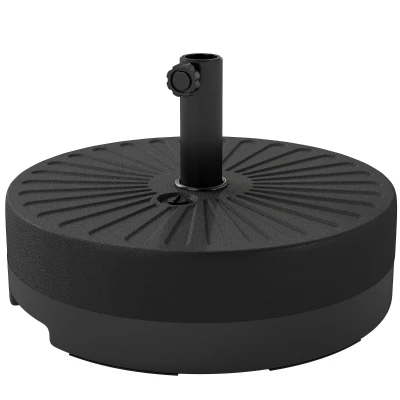 Outsunny Fillable Umbrella Base, 20 inch Water Sand Filled Umbrella Stand, Fit 1.5"/1.9" Umbrella Pole