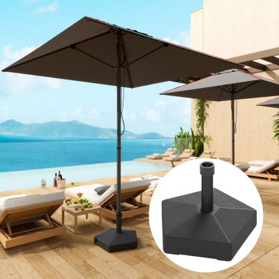 Outsunny Patio Umbrella Base Holder, Heavy Duty Outdoor Umbrella Stand Base, Poolside, Black