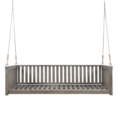 Minimalist Swing Bed with Safe Sloped Design for Backyard, 79" L x 41.5" W x 21" H, Gray