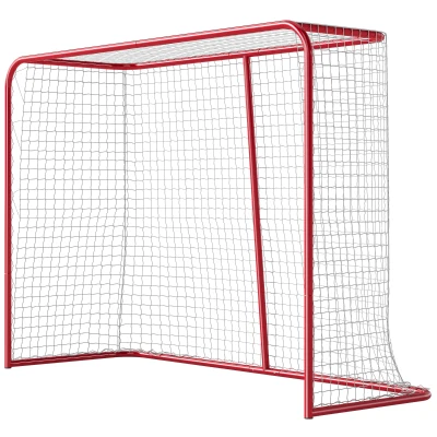 Soozier 5' x 4' Mini Hockey Goal, Easy Setup Hockey Net with Metal Frame, Lightweight & Portable