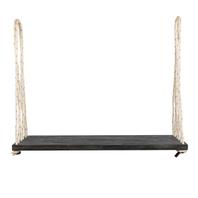 Acacia Wood Porch Swing with 10.8FT Hemp Rope for Adults, 63" L x 23.5" W x 2" H, Brown