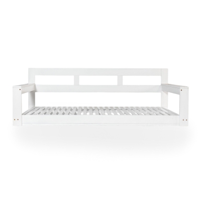 Twin Daybed Porch Swing with 4 Rope for Patio or Garden, 82'' L x 40.5'' W x 27.5'' H, White