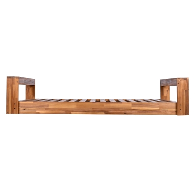 Acacia Wood Porch Swing Bed with Hemp Ropes for Patio, 86" L x 41.5" W x 17.5" H, Natural