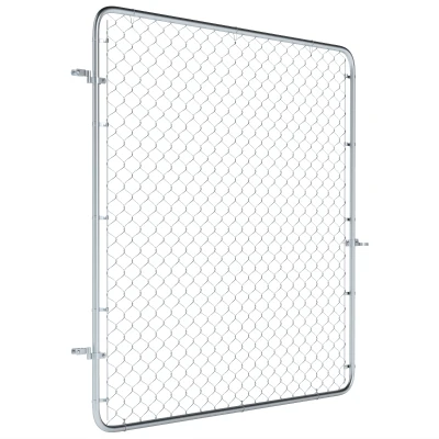 Outsunny Garden Gate Chain Link Fence Gate, Galvanized Steel Garden Door for Yard Entrance Way, 70.9 x 70.9 in., Silver