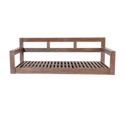 Twin Size Farmhouse Swing Daybed for Backyard Relaxation, 82'' L x 40.5'' W x 27.5'' H, Brown