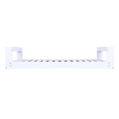 Twin Porch Swing Bed with Acacia Wood Frame & Hemp Ropes, 86'' L x 41.5'' W x 17.5'' H, White
