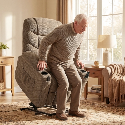 HOMCOM Power Recliner Chair with Massage, Electric Lift Chair for Elderly with Side Pockets, Cup Holders, Remote, Brown