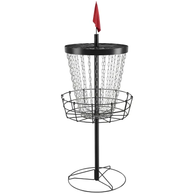 Soozier 24-Chain Portable Practice Basket for Disc Golf Target Stand, Lightweight Basket w/ Carry Bag Black and Silver