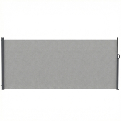 Outsunny Retractable Side Awning, 165" x 73" Outdoor Privacy Screen, Water-Resistant, UV 50+, Light Grey