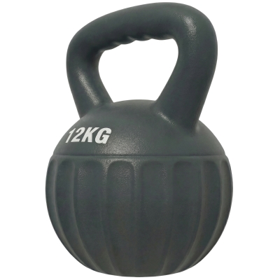 Soozier Kettlebell, 26 lbs Kettle Bell with Non-Slip Handle for Home Gym, Weight Lifting and Strength Training, Grey