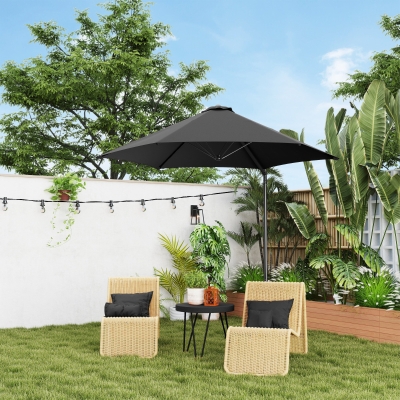 Outsunny 8.5FT Offset Patio Umbrella 360° Rotation Cantilever Parasol Outdoor Cantilever Roma Parasol Φ100.8" x 96.5"H Black