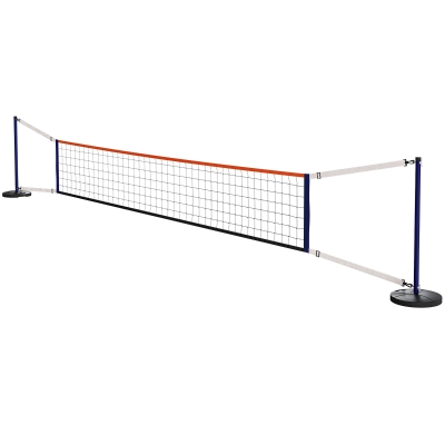 Soozier Portable Volleyball Net Set Outdoor, Volleyball Training Net with 21-27ft Adjustable Length, Volleyball, Air Pump