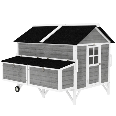 Chicken Coop 59.1" W x 53.1" D x 48.2" H Gray