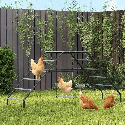 PawHut Chicken Coop Perches with Swing, Chicken Run Accessories Toy for Healthy & Happy, for Backyard Farm