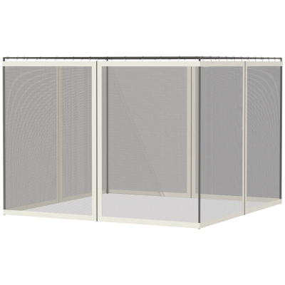 Outsunny Replacement Mosquito Netting for Gazebo 10' x 13' Black Screen Walls for Canopy with Zippers