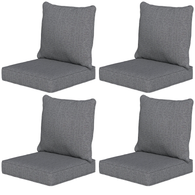 Outdoor Seat Cushion Set 25" L x 22.5" W x 6.5" H Gray