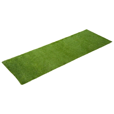 Outsunny Artificial Grass 10' x 3' (30 Square Feet), Fake Grass Turf with UV Protection, Drain Holes for Rain, Green