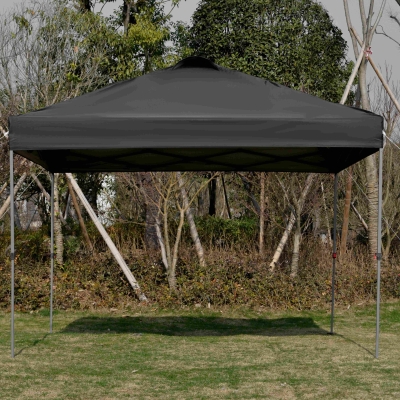 Outsunny 10' x 10' Pop Up Canopy Tent with Airy Top Vents and Wheeled Carry Bag for Outdoor, Garden, Patio, Black