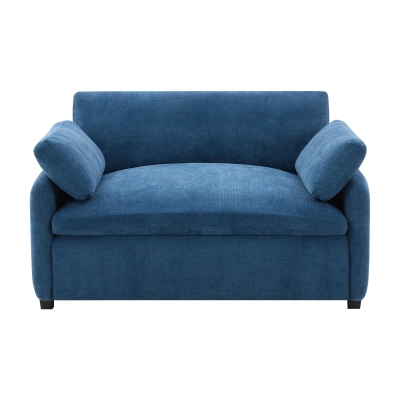 Modern Single Chenille Sofa with Extra-Wide 42.5-Inch Seat, Comfortable Armchair for Bedroom and Living Room, 50" L x 43" W x 34" H, Blue