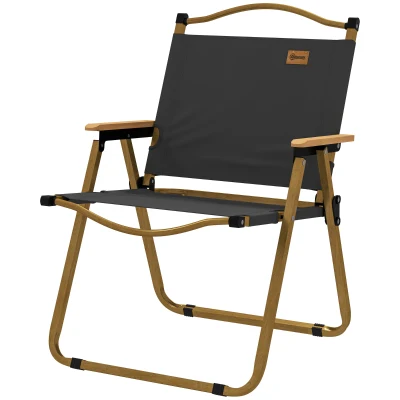 Outsunny Camping Chair, Lightweight Folding Chair, Portable Armchair, Excellent for Festivals, Fishing, Dark Grey