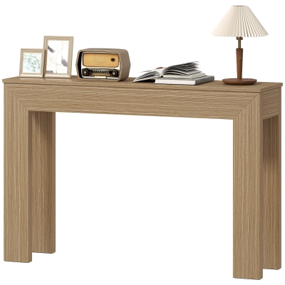 HOMCOM Modern 47" Console Table, Narrow Entryway, Natural Wood