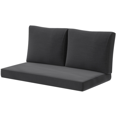 Outsunny 2-Seat Outdoor Loveseat Cushion Set, 46x26x5 in, Black