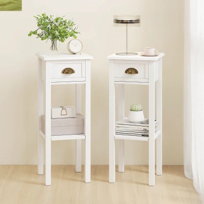 Side Table 11.75" x 11.75" x 29.5" White