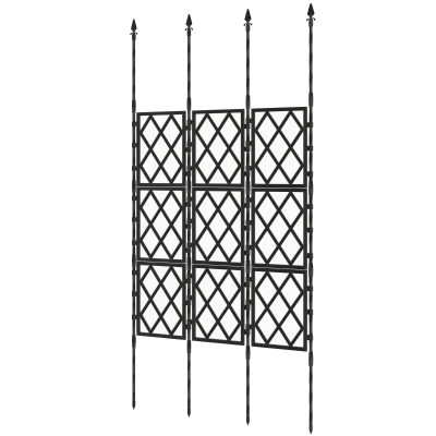 Outsunny Foldable Garden Trellis, 33.5 x 77.6 Inch Lattice Climbing Support Trellis for Garden, DIY Assembly, Black