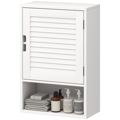 HOMCOM Bathroom Cabinet, Wall Mounted Storage Cabinet with Adjustable Shelves, 40 x 20 x 60 cm, White