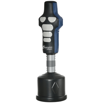 Soozier Free Standing Punching Bag, Height Adjustable Boxing Bag with Fillable Base, Pu-Wrapped for Youths Adults Fitness Training, Home Gym Use, Multi-colour