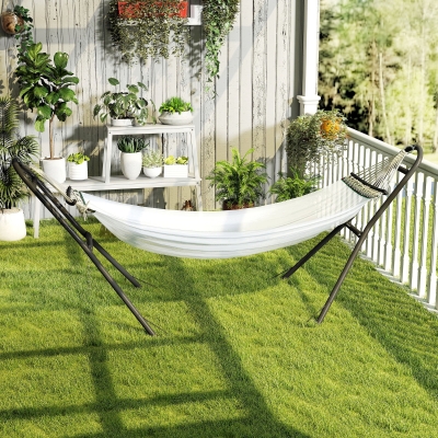 Outsunny Hammock Stand with Adjustable Height Steel Frame for 0.8" -1.2" Person 109.4" Black