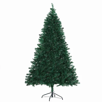 HOMCOM 6ft Christmas Tree Unlit Artificial Spruce Full Tree with Solid Metal Stand