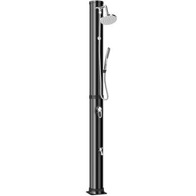 Outsunny 10.6 Gal Solar Heated Shower, 7.2 FT Outdoor Shower with 2 Shower Heads, Adjustable Temperature, Foot Faucet